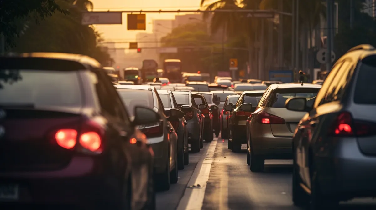 Trânsito intenso em avenida de São Paulo, cenário que motiva a busca por advogado especialista em trânsito SP